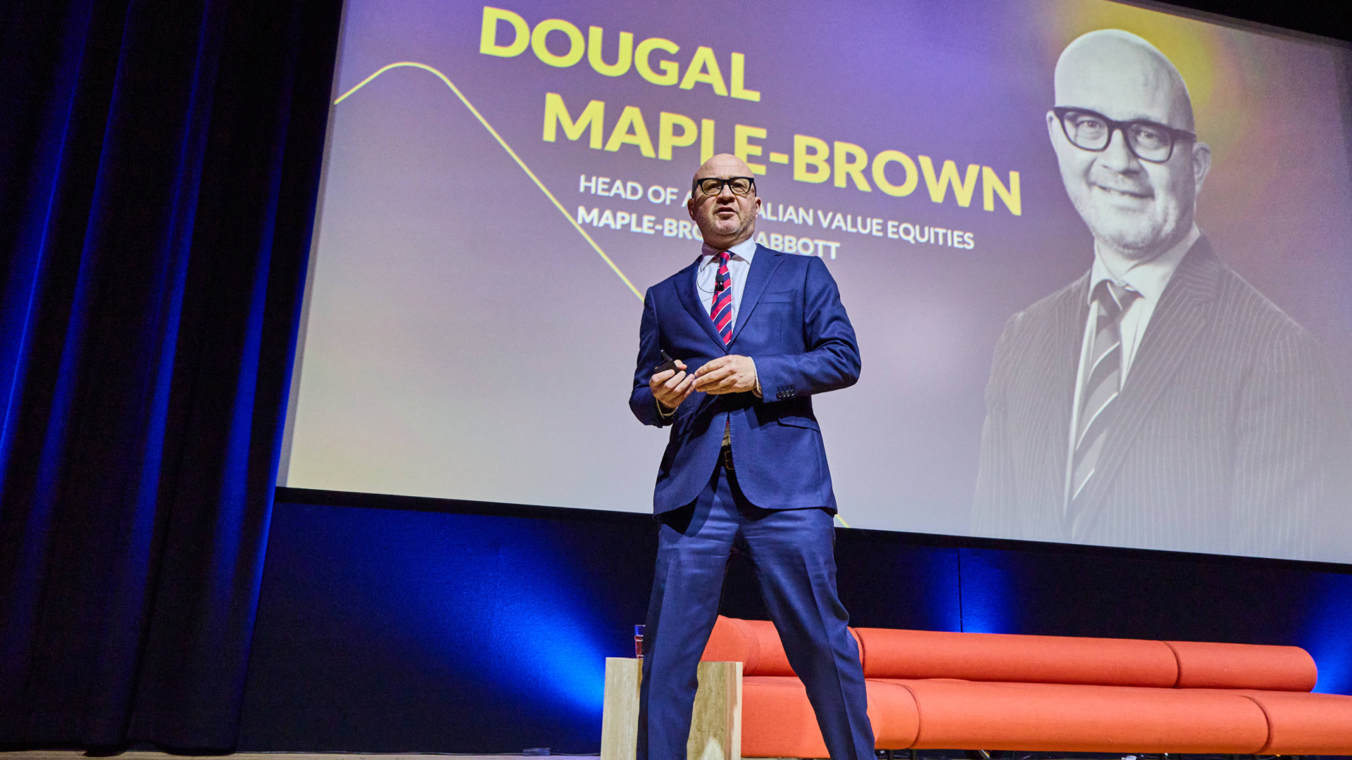 Dougal Maple-Brown from Maple-Brown Abbott, speaking at Livewire Live. 