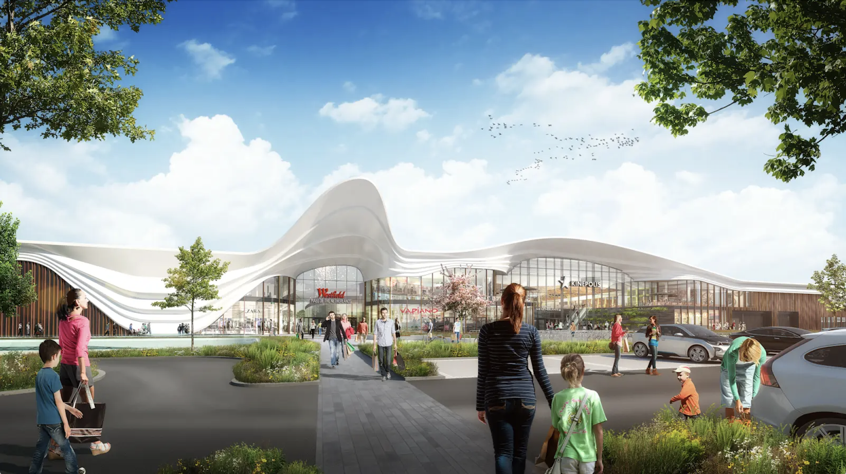 The ’Westfield Mall of the Netherlands’ in the Hague was created to be the biggest shopping destination in the country. Development completed early 2021. Image: Unibail-Rodamco-Westfield.