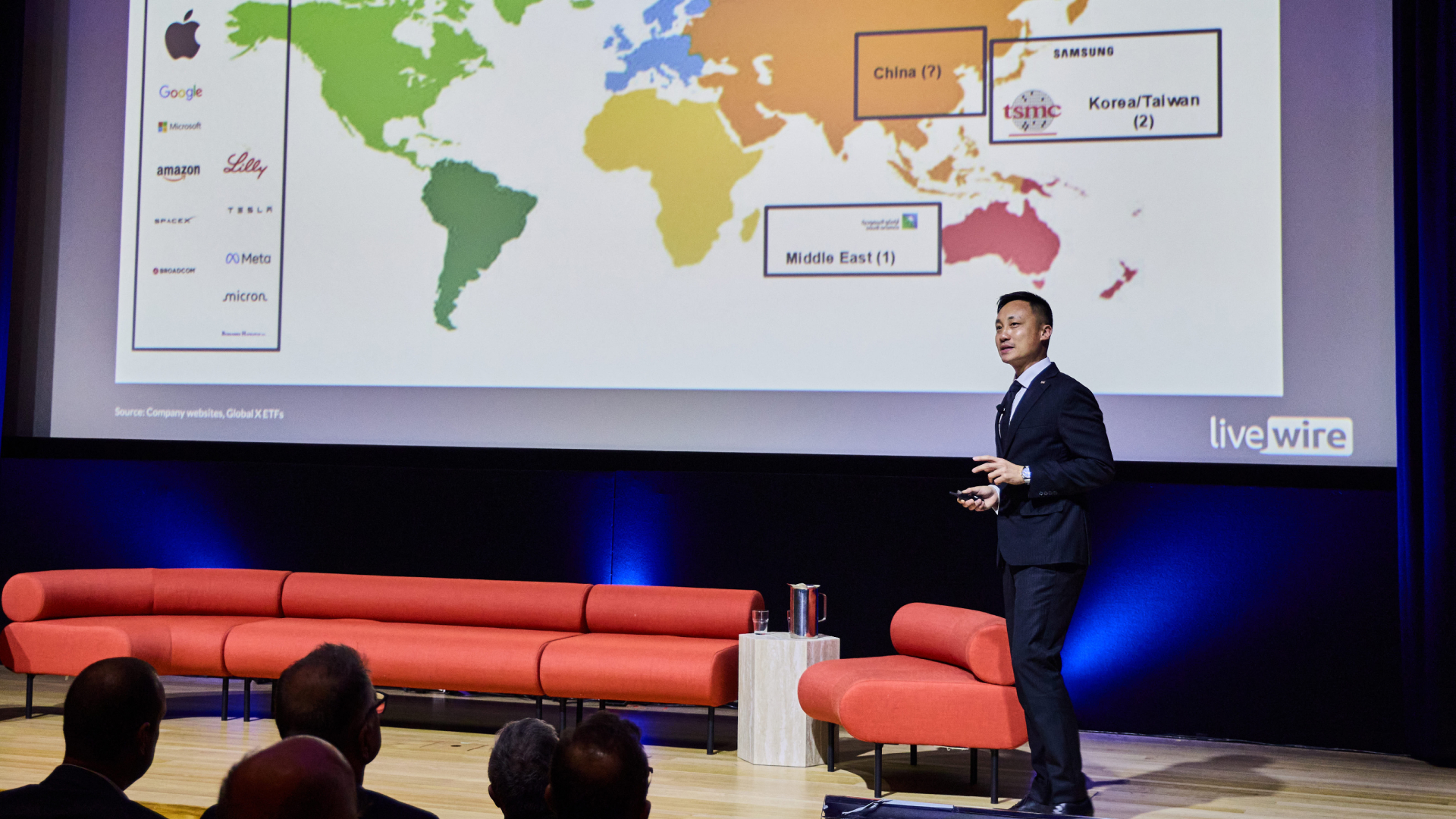 Billy Leung from Global X, speaking at Livewire Live. 
