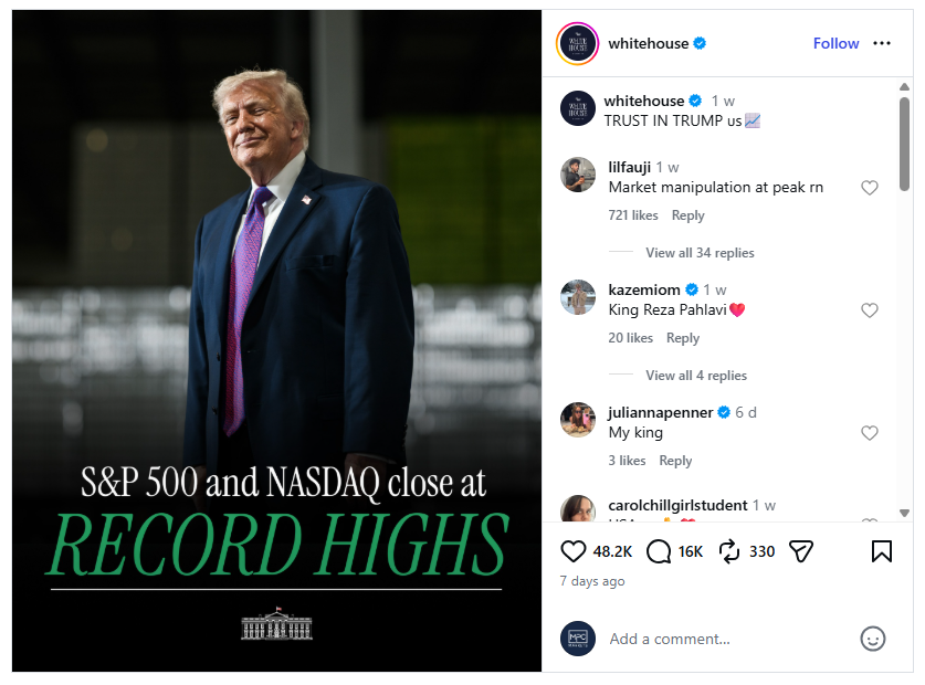 An official Whitehouse post on the 24th of April .