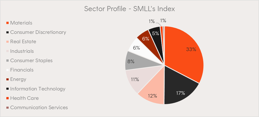 Source: Morningstar. Data as at 31 May 2025. SMLL’s Index is the Nasdaq Australia Small Cap Select Index.