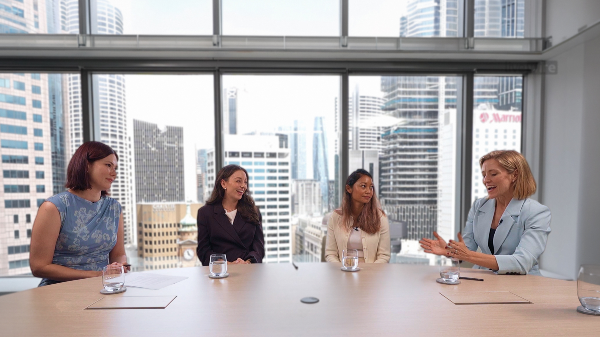 From left: Anna Dadic in conversation with Anna Milne, Wilson Asset Management; Arms Rosenberg, Minotaur Capital; and Chanel Stuart-Findlay, Plato Investment Management.