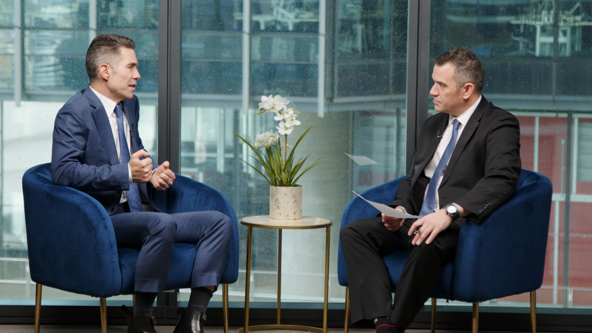 Livewire's Chris Conway interviewing Aoris' Stephen Arnold