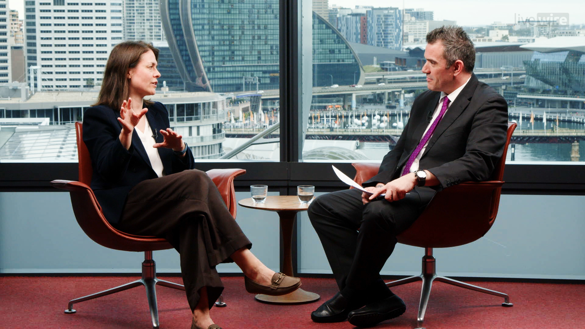 Livewire's Chris Conway interviewing Schroders' Claire Smith