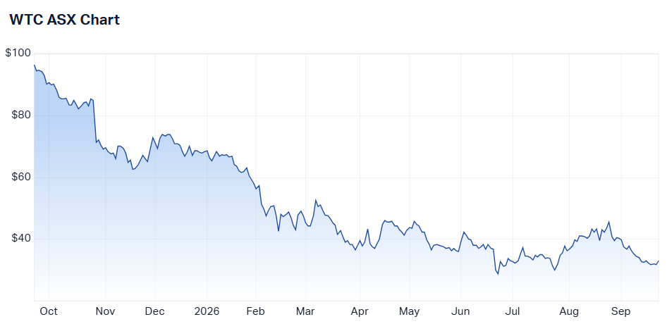 WiseTech's one-year share price performance (Source: Market Index)