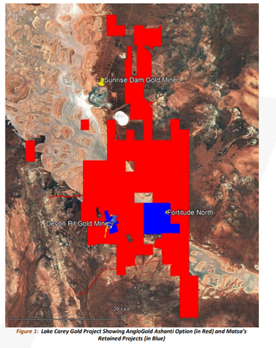 Original Ground retained by MAT (blue) and ground being taken by AGA under option deal