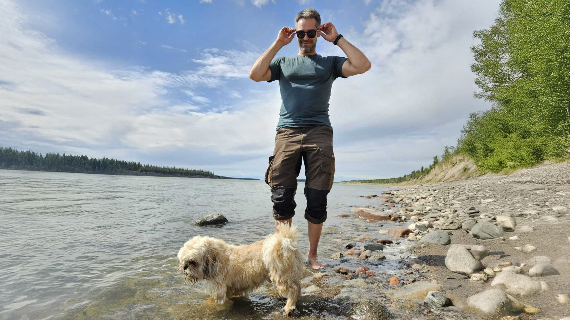 Volker enjoying a gorgeous day at the river